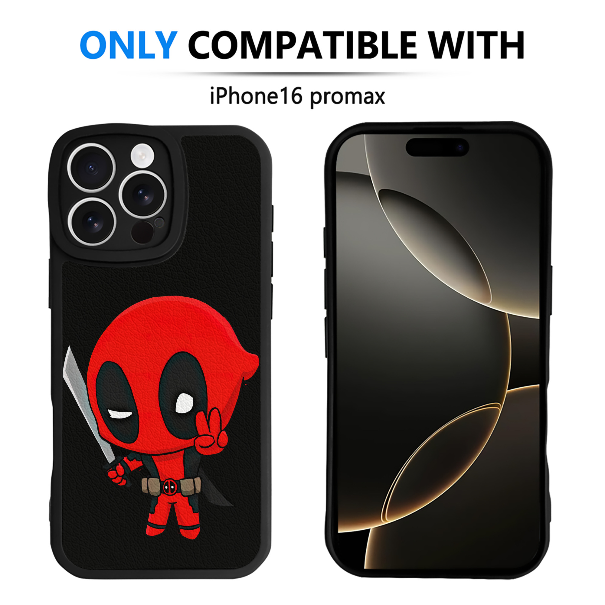 （画像用） Deadpool デッドプール 【iPhone 16シリーズ対応】シリコンスマホケース（レザー調） 材質：シリコン